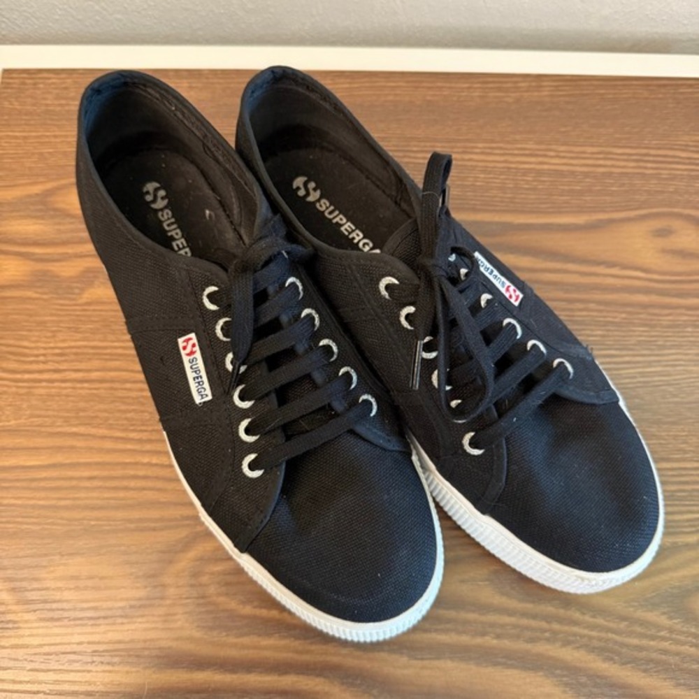 Superga 2790 Black Canvas Platform Sneakers Women's 10 / EU 41.5 –‎ Chunky Sole
